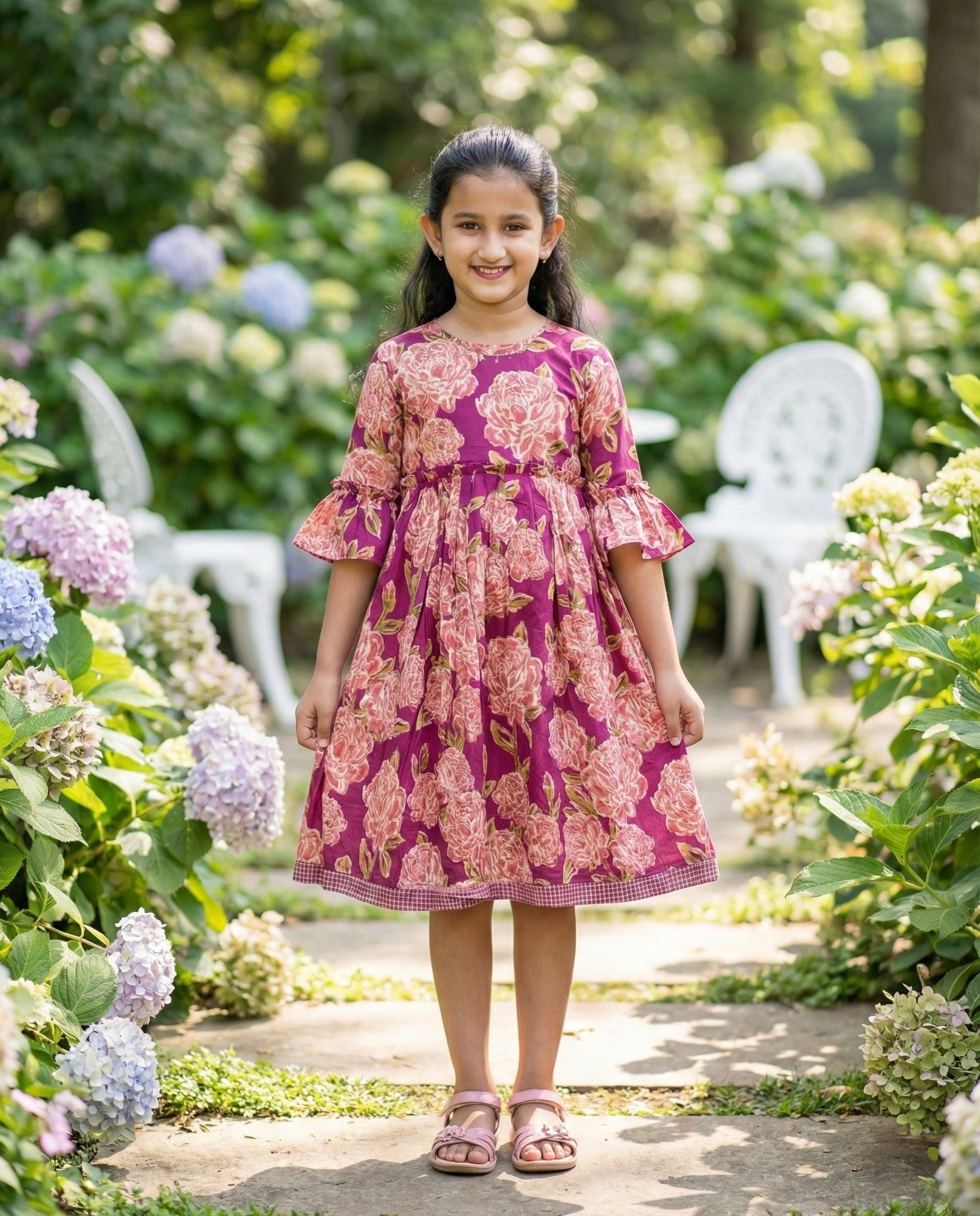 The Ek’dor 'Wine Petal' Heritage Cotton Frock