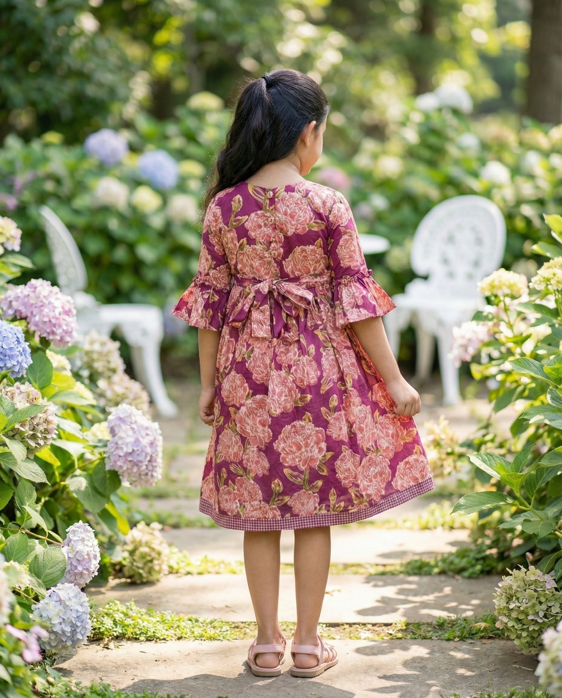 The Ek’dor 'Wine Petal' Heritage Cotton Frock