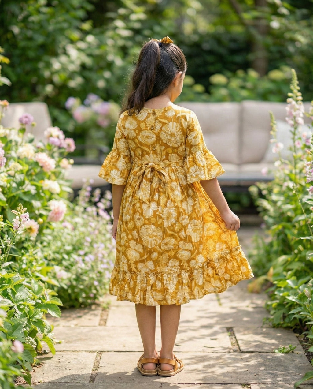 The Ek’dor 'Ochre Bloom' Heritage Cotton Frock