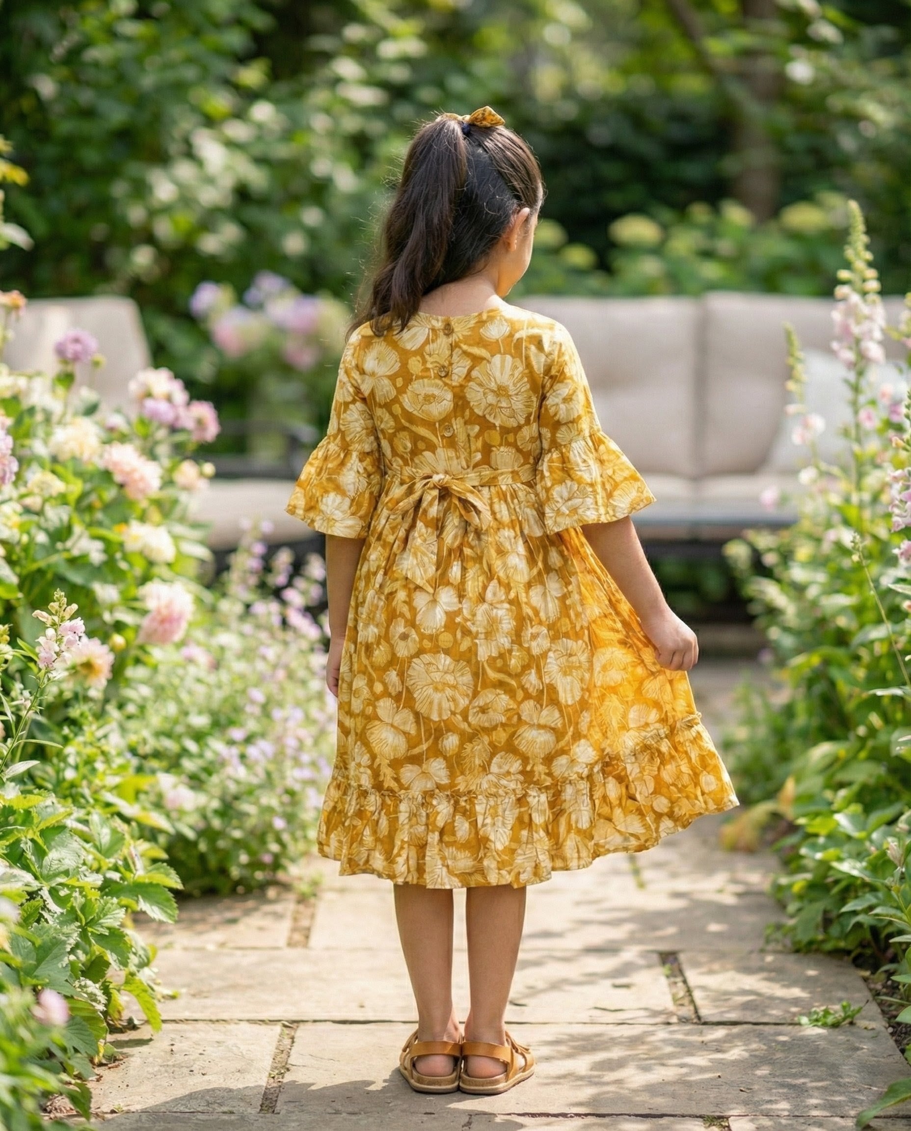 The Ek’dor 'Ochre Bloom' Heritage Cotton Frock