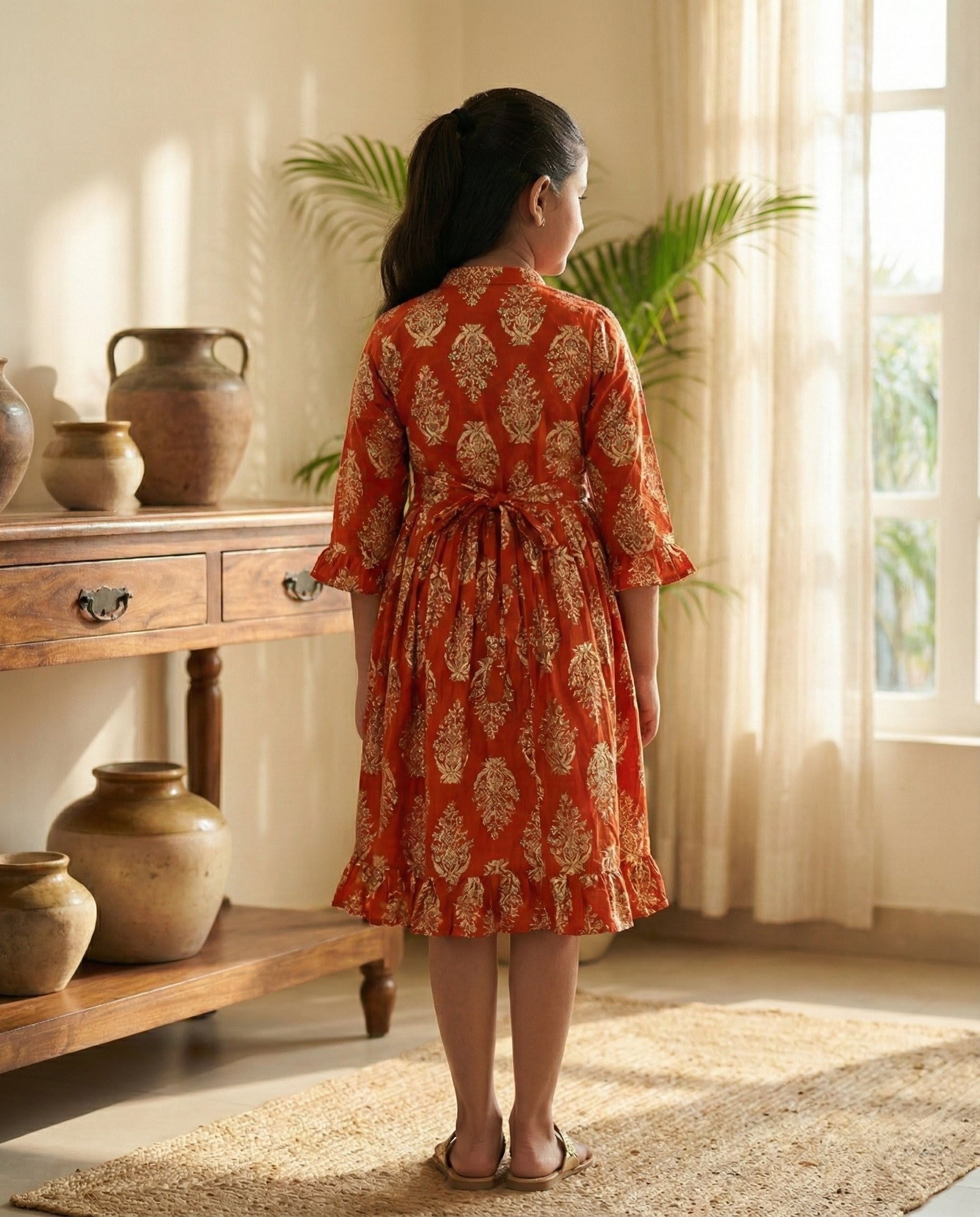 The Ek’dor 'Gilded Bloom' Heritage Cotton Frock