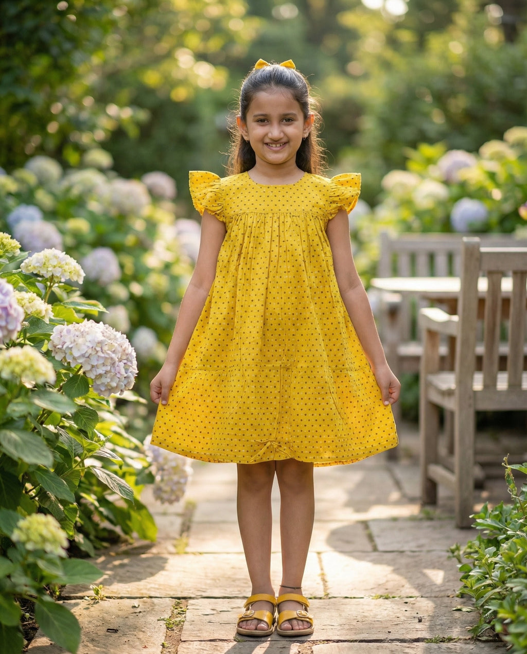 The Ek’dor 'Sunshine Polka' Heritage Cotton Frock