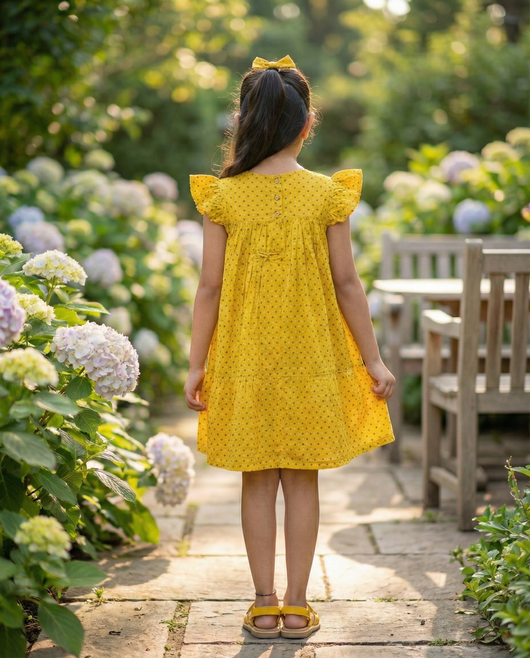 The Ek’dor 'Sunshine Polka' Heritage Cotton Frock