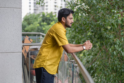 Mustard Yellow Half Sleeves Shirt
