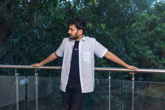 Light Blue Half Sleeves Lyocell Shirt – Soft, Eco-Friendly Style