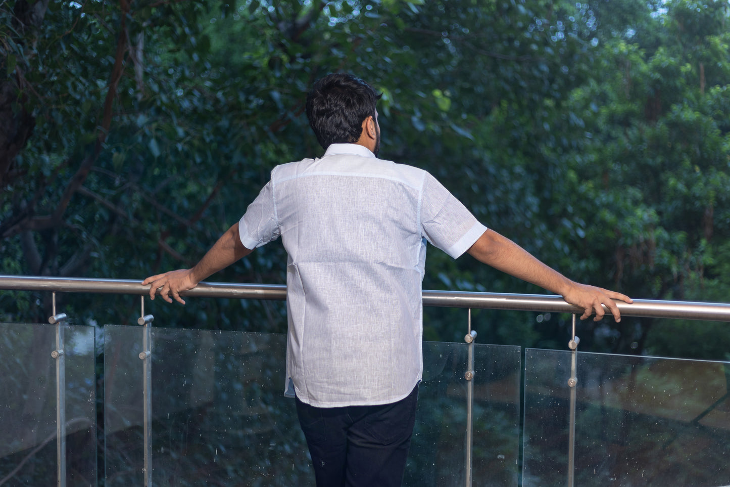 Light Blue Half Sleeves Lyocell Shirt – Soft, Eco-Friendly Style