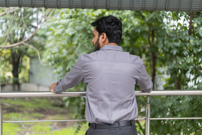 Full Sleeves Grey Lyocell Shirt