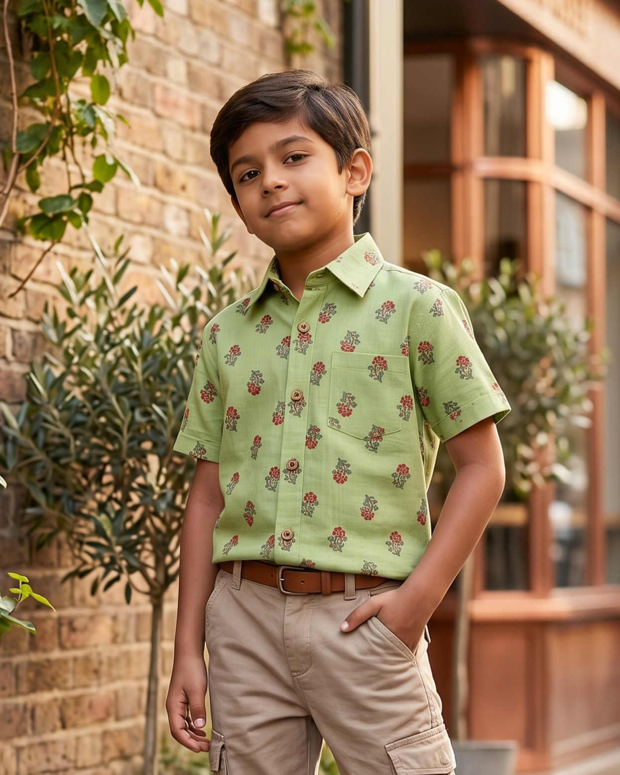 Sage Bloom Shirt (Grean Leaf Butta)