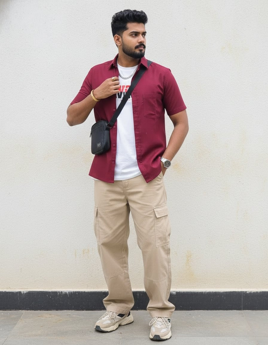 The Signature Shirt in Premium Maroon