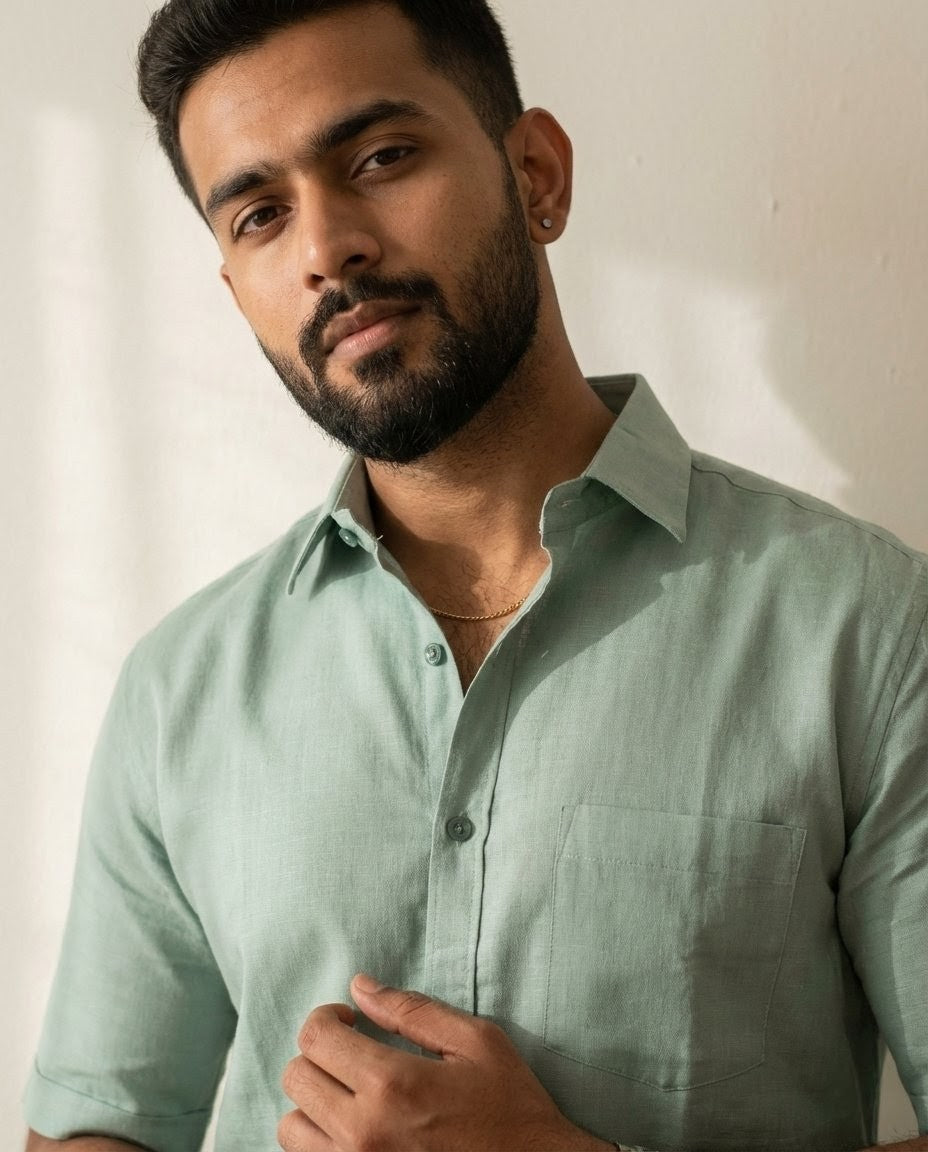 The Signature Shirt in Seafoam Green