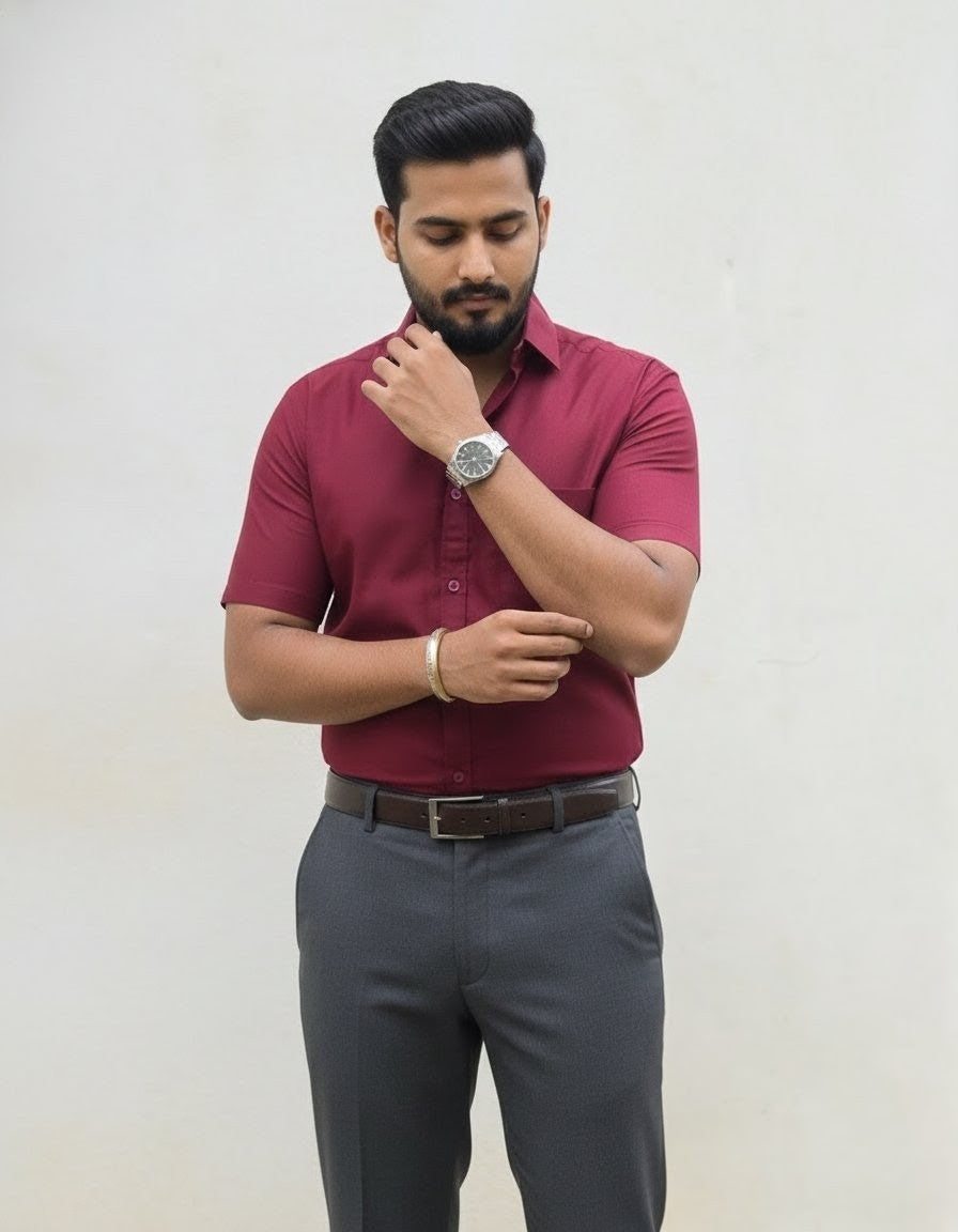 The Signature Shirt in Premium Maroon