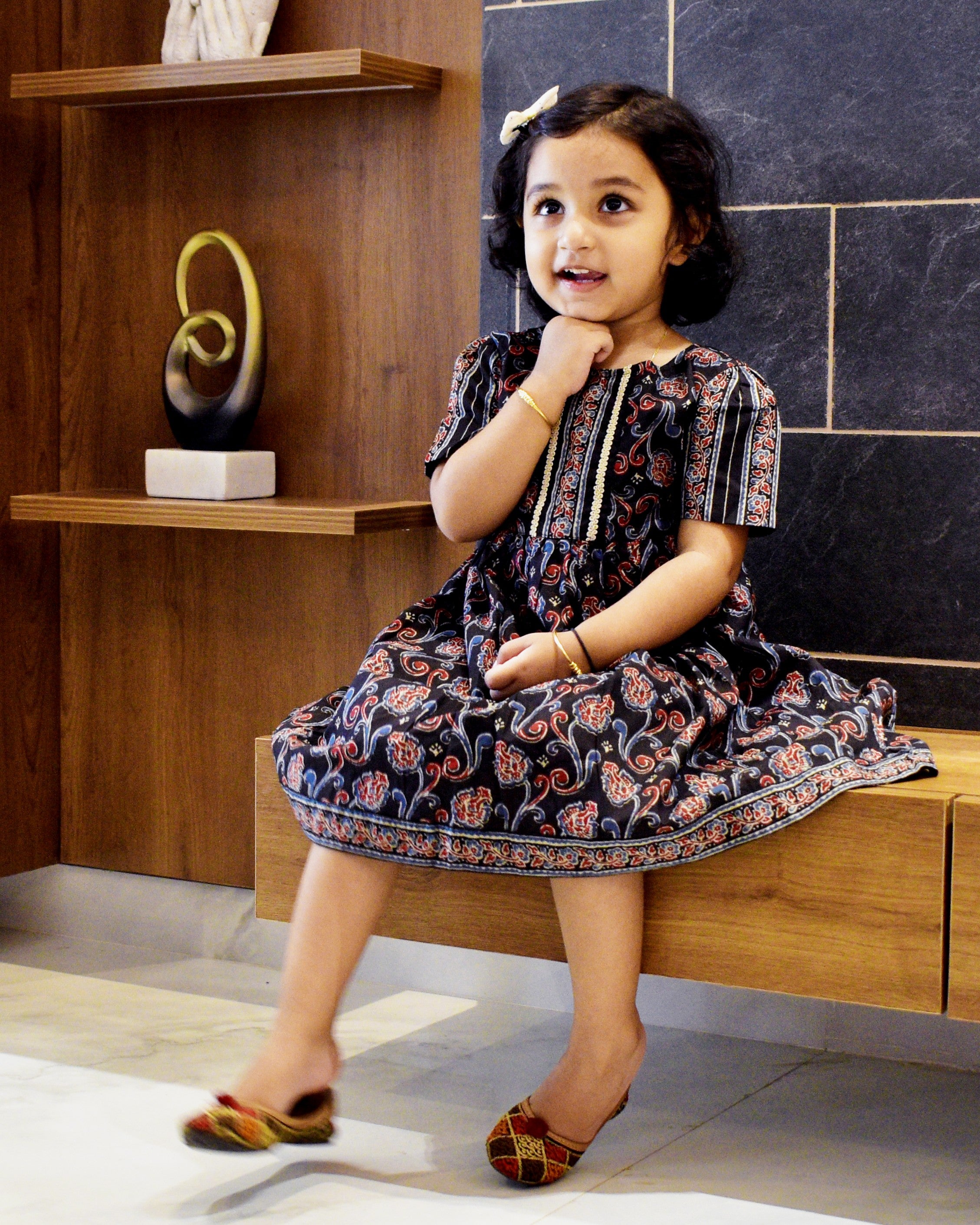 The ek'dor 'Ajrakh' Heritage Cotton Frock