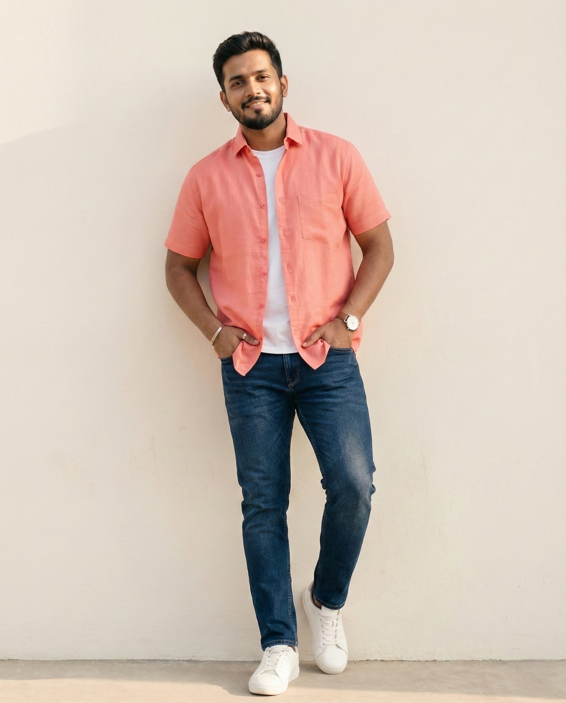 The Signature Shirt in Coral