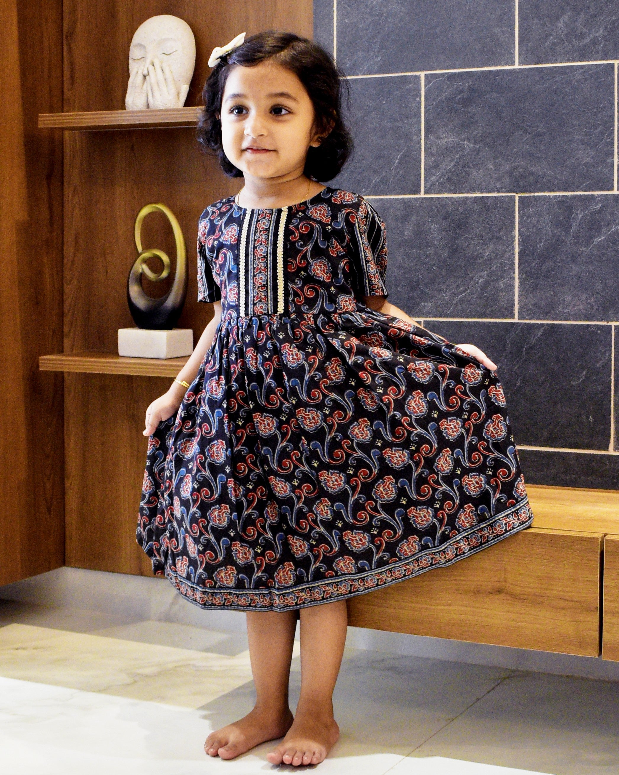 The ek'dor 'Ajrakh' Heritage Cotton Frock