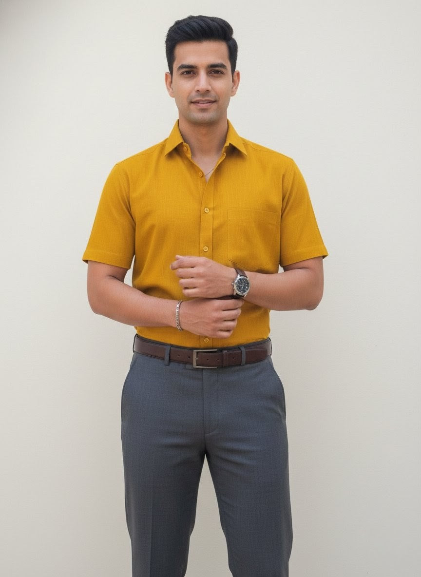 The Signature Shirt in Mustard Yellow