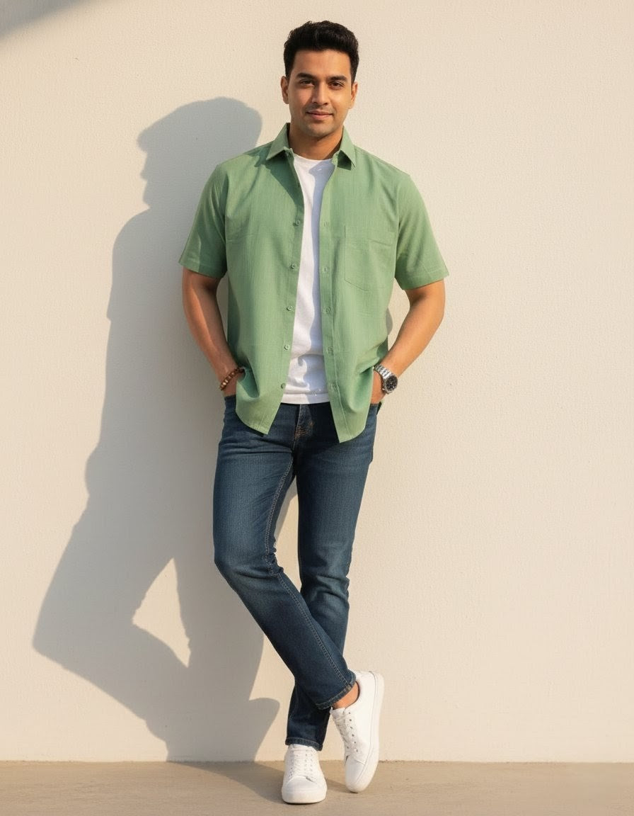 The Signature Shirt in Light Green