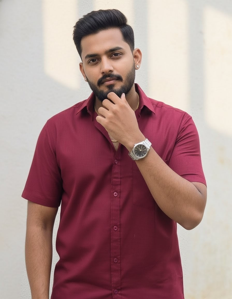 The Signature Shirt in Premium Maroon
