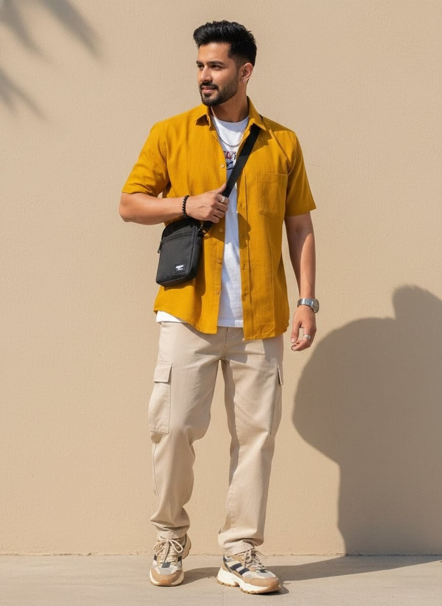The Signature Shirt in Mustard Yellow