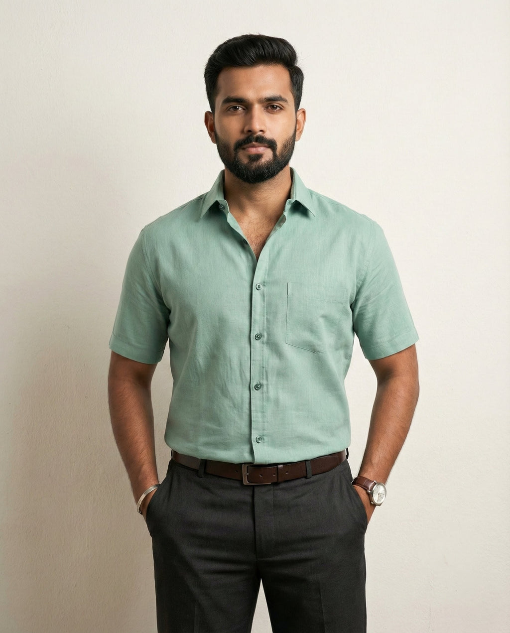 The Signature Shirt in Seafoam Green