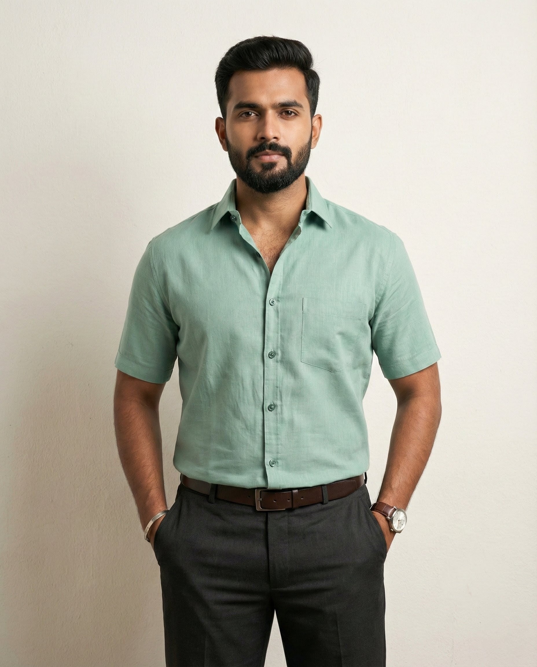 The Signature Shirt in Seafoam Green