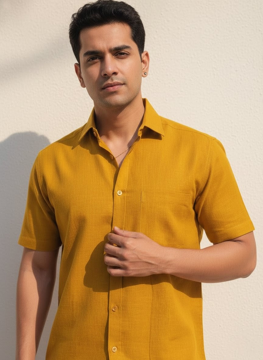 The Signature Shirt in Mustard Yellow